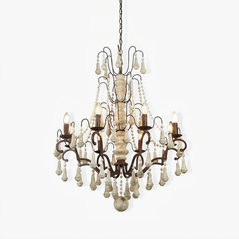 Bessie Chandelier Φ 28.3″ x H 33.3″ / Dia 72cm x H 84.5cm / Old white Chandelier
