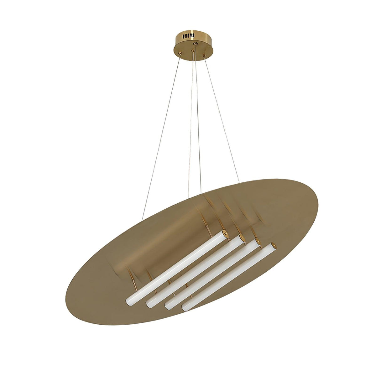 Big Disc Pendant Lamp ∅ 47.2″ x H 39.4″ / Dia 120cm x H 150cm / Gold & White / Warm Light Pendant light