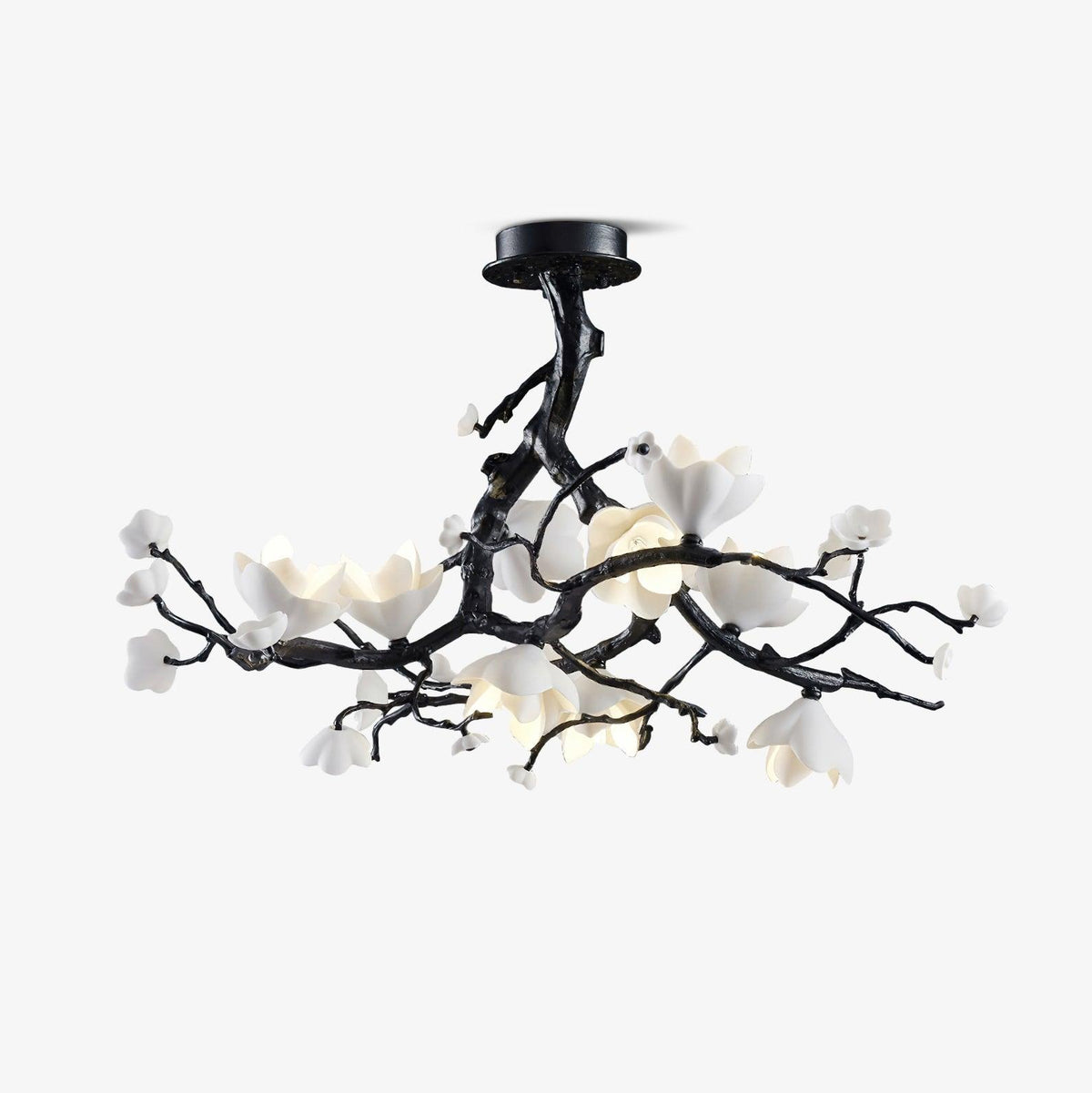 Black Copper Tree Chandelier ? 31.5″ x H 17.7″ / Dia 80cm x H 45cm / Brass stained black Chandelier