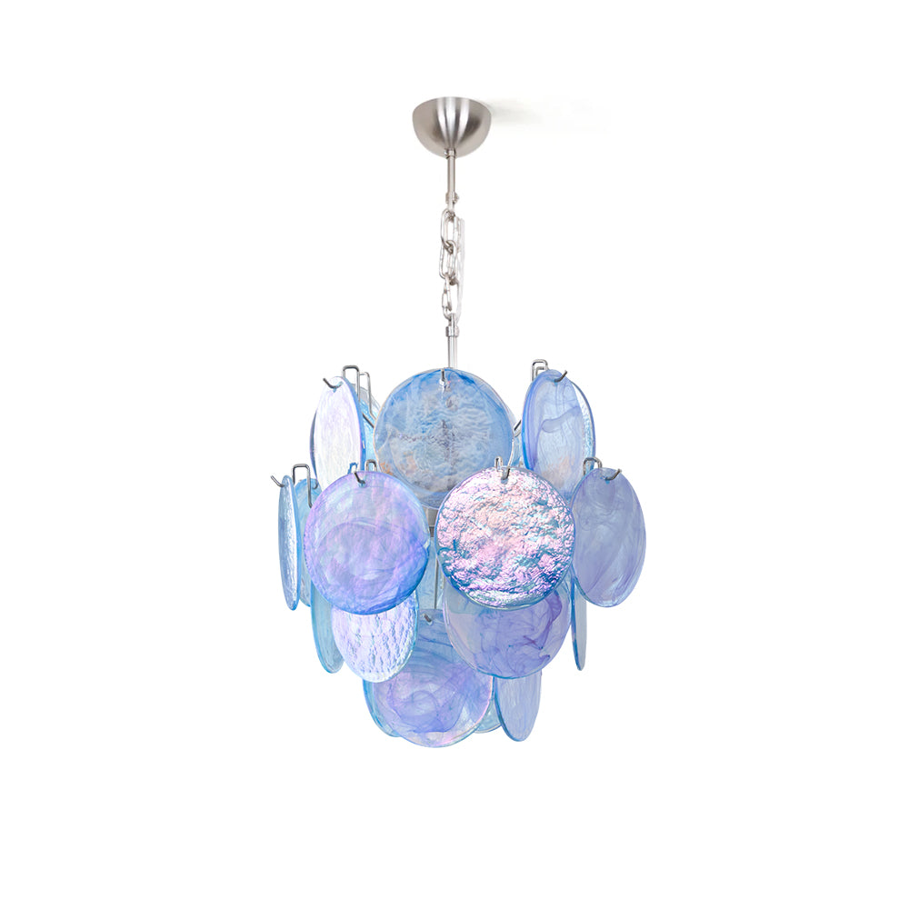 Blue Disc Murano Chandelier