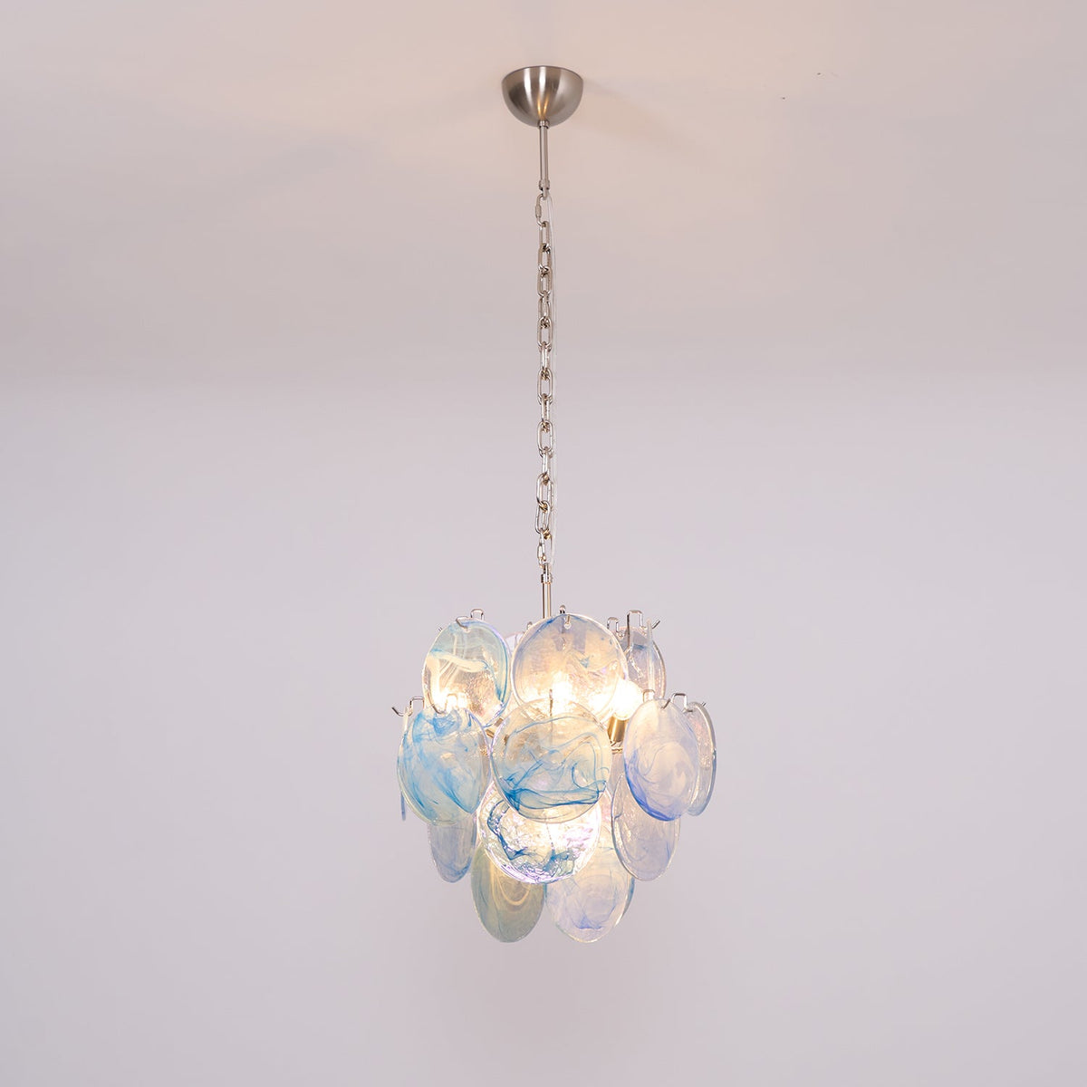 Blue Disc Murano Chandelier