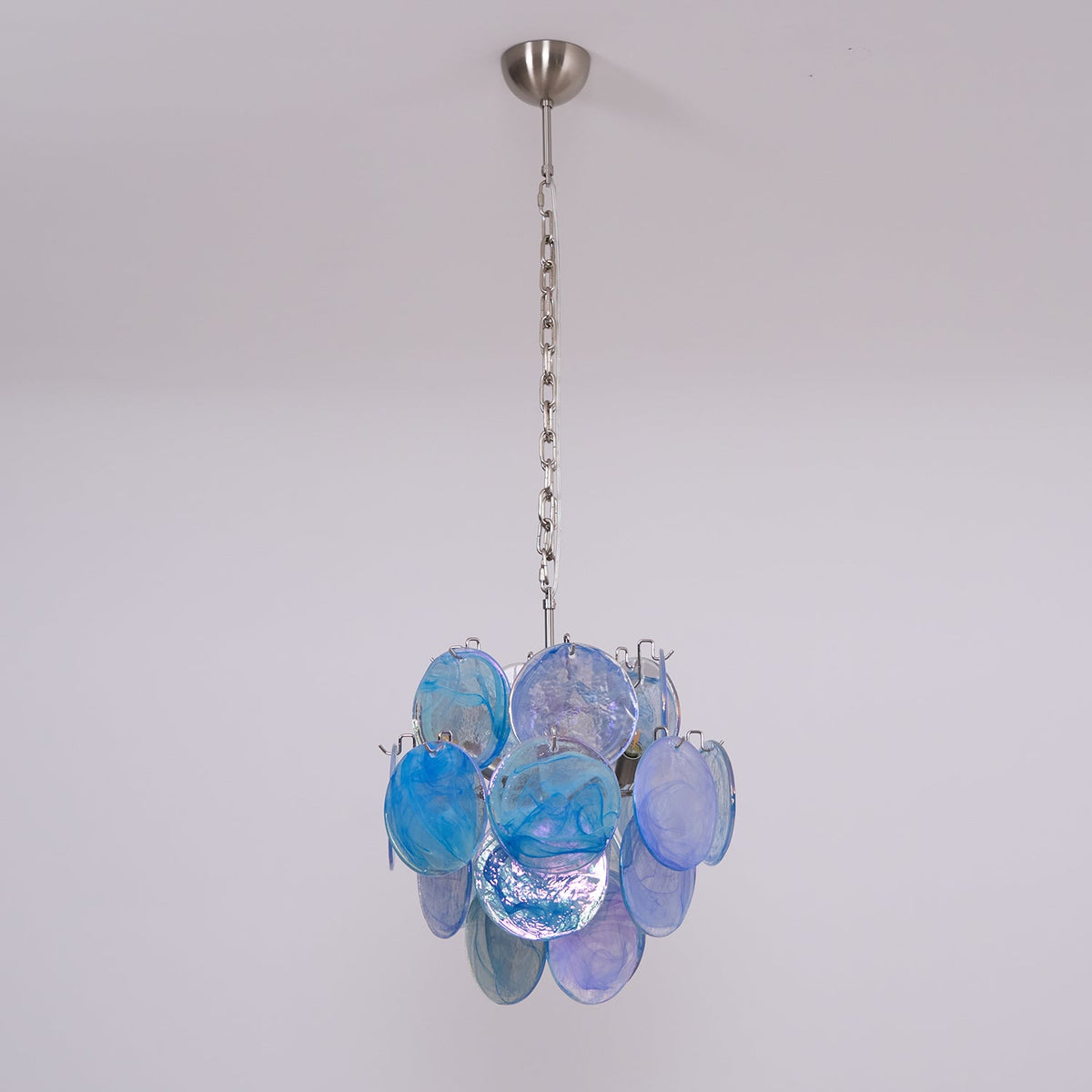 Blue Disc Murano Chandelier