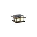 Boilyn Solar Outdoor Pillar Light Model A: L 13.2″ x W 13.2″ x H 7.5″ / L 33.5cm x W 33.5cm x H 19cm / Solar-Powered