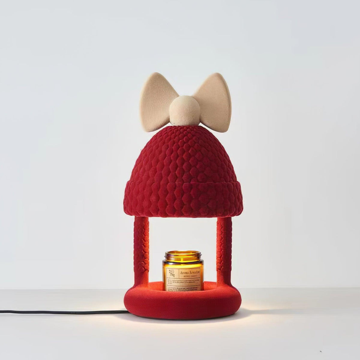 Bow Tie Hat Table Lamp ∅ 6.9″ x H 13.8″ / Dia 17.5cm x H 35cm / Red & White / US Plug Table lamp