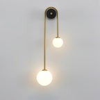 Brass Arc Wall Light Left W 7.9″ x H 22″ / W 20cm x H 56cm / Brass & White Wall lamp