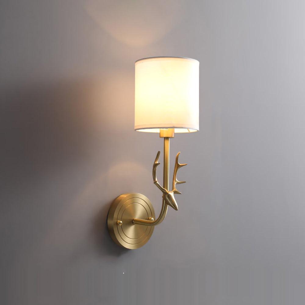 Brass Deer Head Wall Light ? 5.1″ x H 15.4″ / Dia 13cm x H39cm / Brass Wall lamp