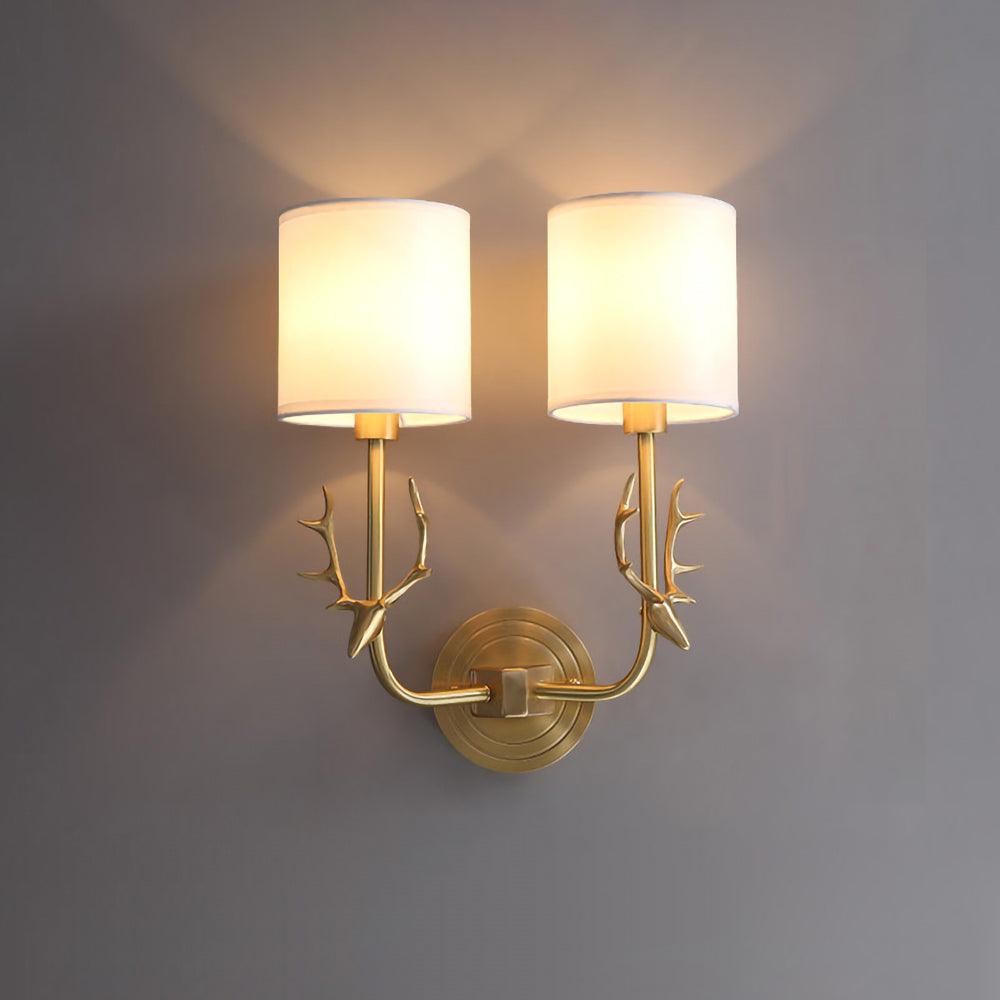 Brass Deer Head Wall Light ? 11″ x H 15.4″ / Dia 28cm x 39cm / Brass Wall lamp