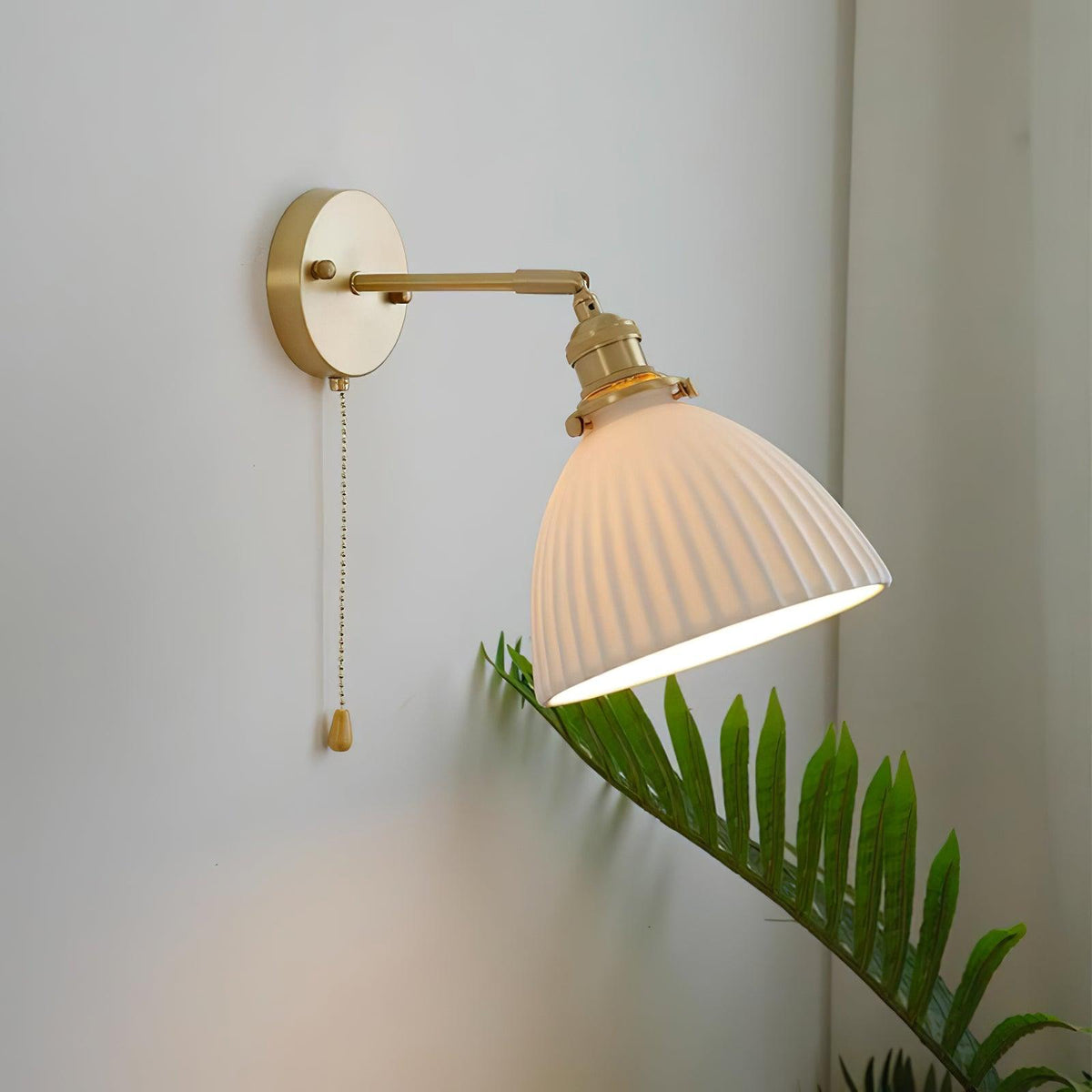 Brass Pleated Ceramic Wall Lamp Wall lamp