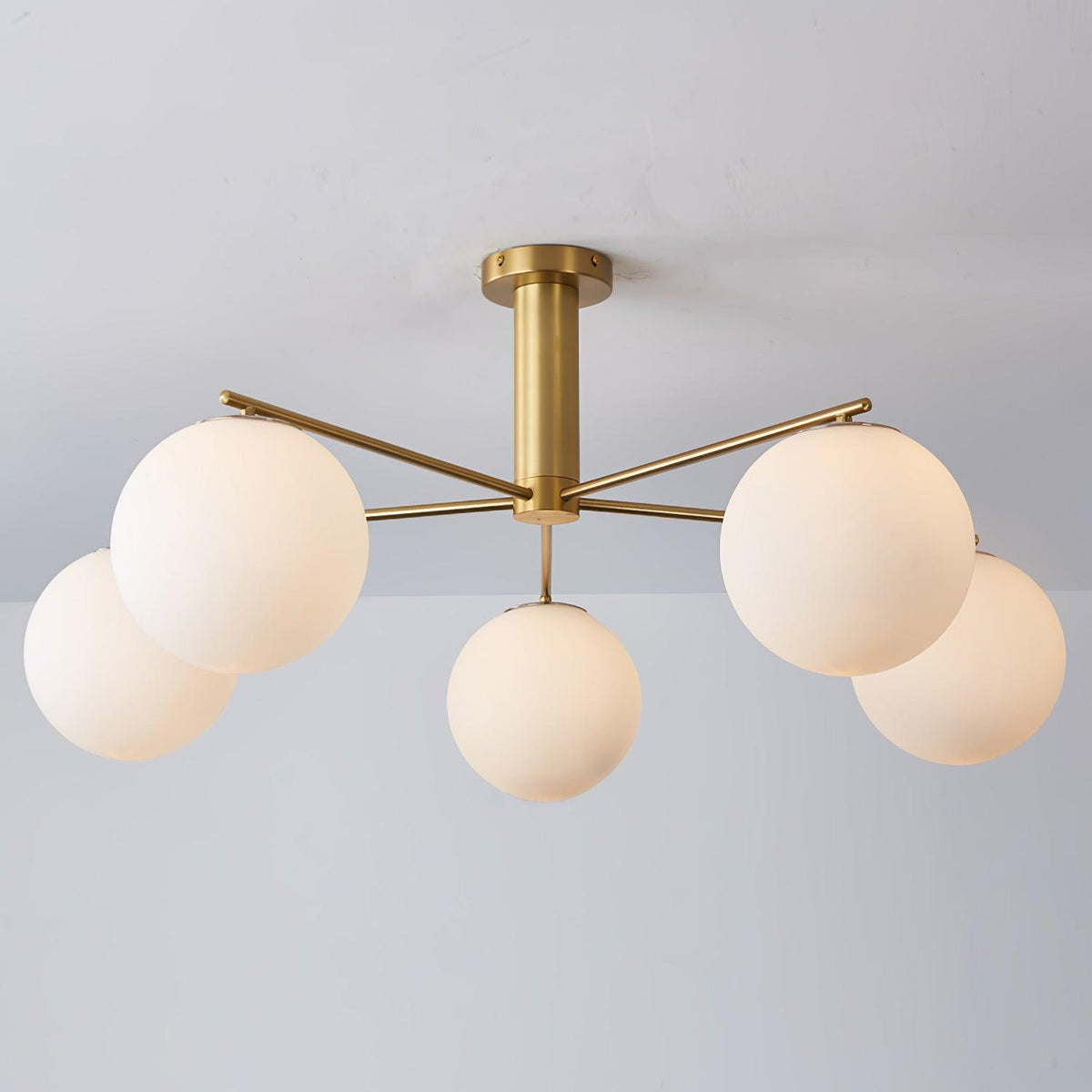 Briette Chandelier Model B ? 40.6″ x H 15″ / Dia 103cm x H 38cm / Gold & White Chandelier