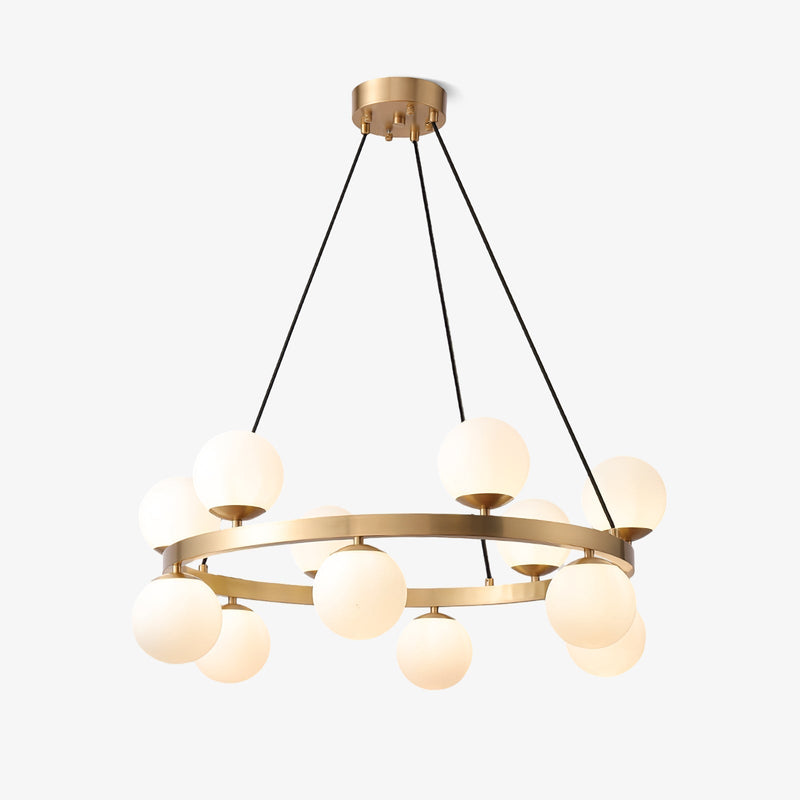 Bubbles Brass Ring Chandelier 12 heads ? 32.3″ x H 12.2″ / Dia 82cm x H 31cm / Polished brass Chandelier