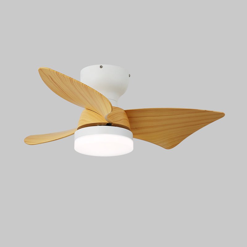 Calix 28’’ Ceiling Fan Light ? 28″ x H 9.8″ / Model A Nature Wood Grain & White / Three-Color Changing Light 1001