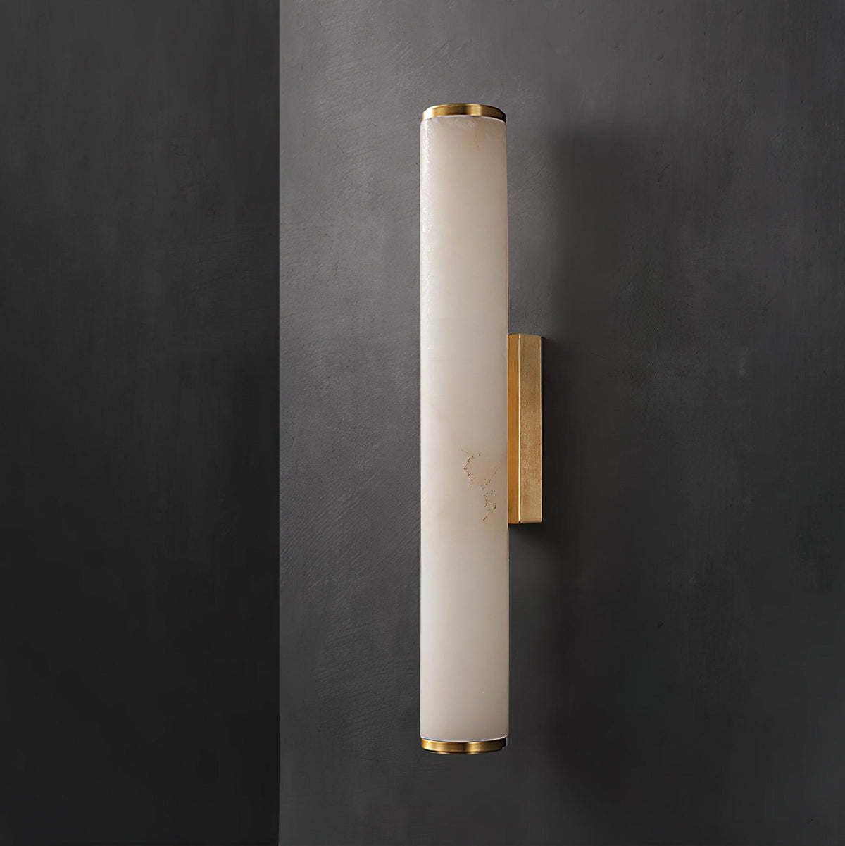 Callisto Wall Lamp Brass & White ? 3.1″ x H 19.7″ / Warm Light Wall lamp