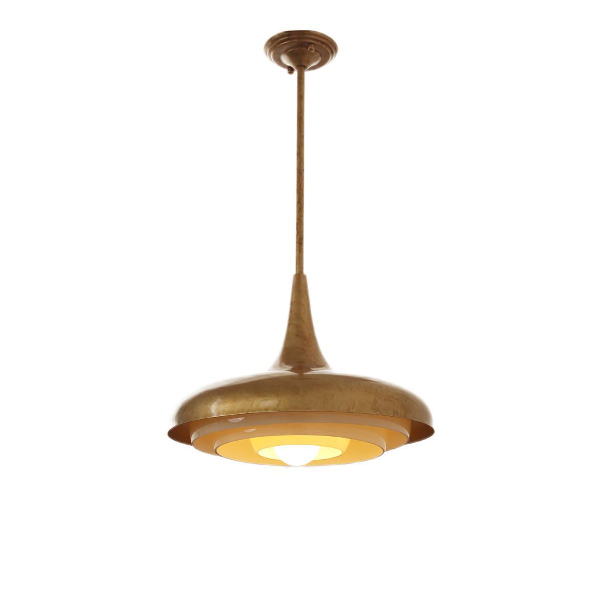 Calyx Pendant Light ∅ 17.7″ x H 11.8″ / Dia 45cm x H 30cm / Gold & Creamy yellow Pendant light