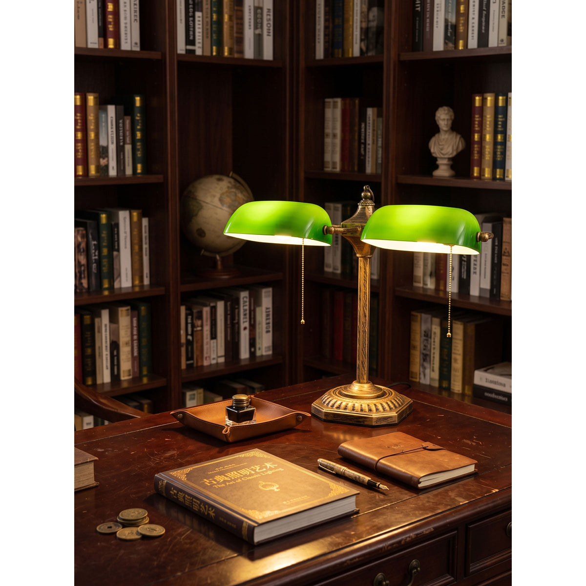 Cambridge Twin Library Table Lamp