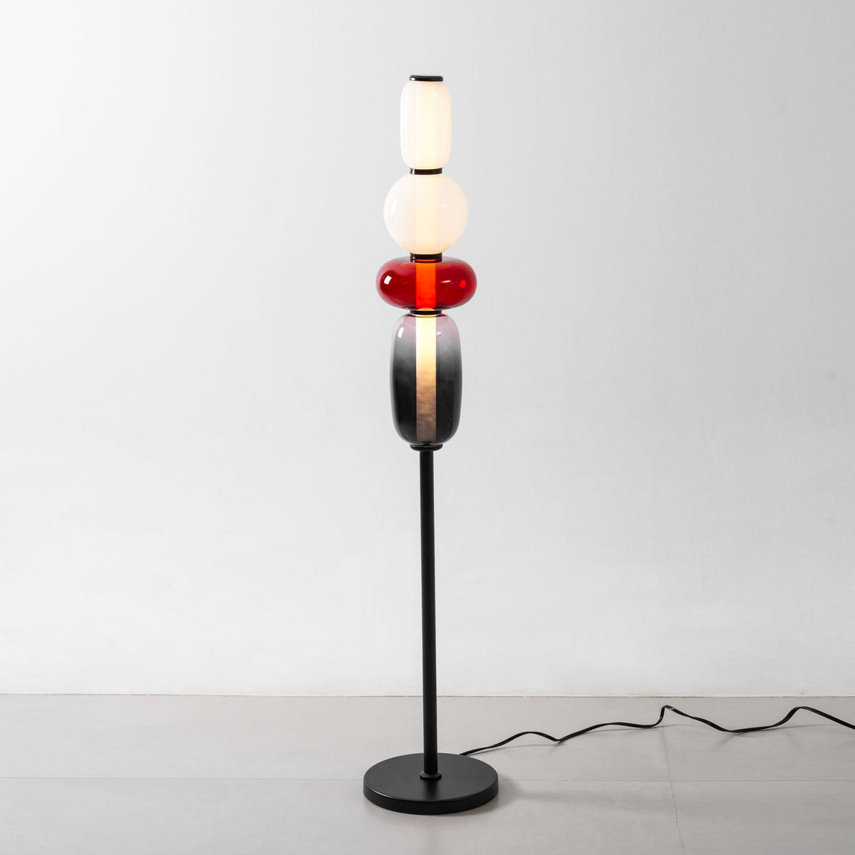 Stacked Glass Pebble Floor Lamp