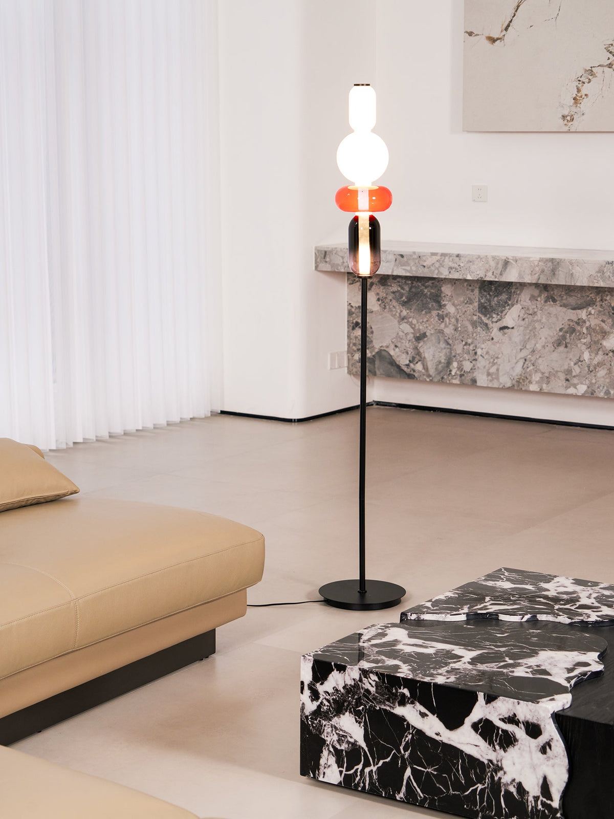 Stacked Glass Pebble Floor Lamp