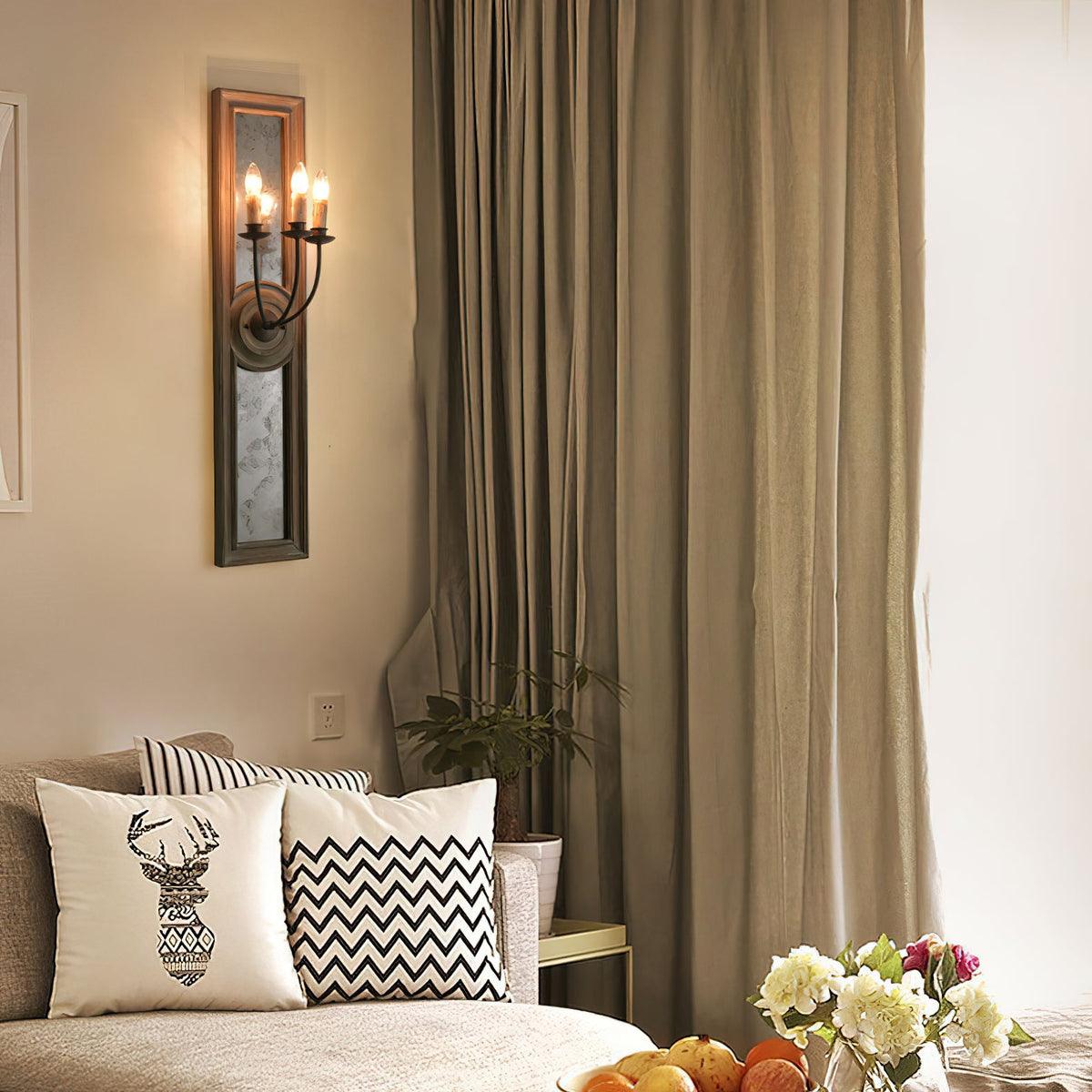 Candle 3-Light Mirrored Sconce