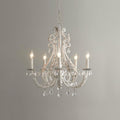 Candle Holder Chandelier 5 heads Φ 15.7″ x H 19.7″ / Dia 40cm x H 50cm / Antique White Chandelier