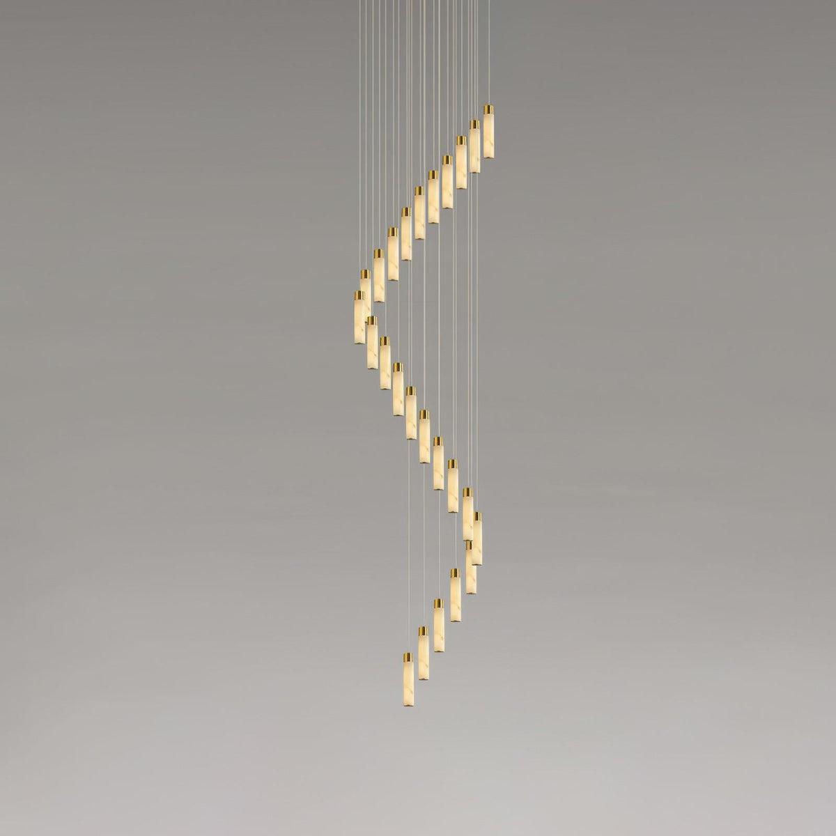 Celestial Alabaster Cascade Chandelier 24 Heads Round canopy ? 31.5″ x H 98.4″ / Dia 80cm x H 250cm / Brass & White