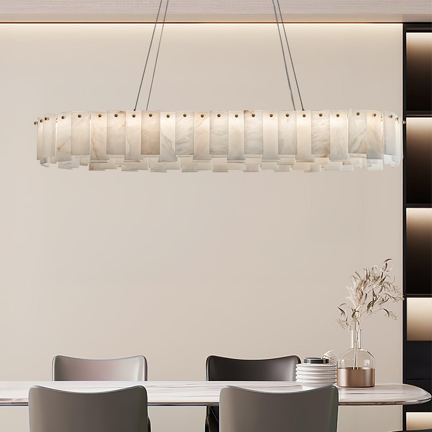 Celestial Alabaster Round Chandelier Chandelier