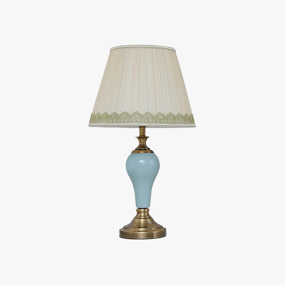 Chaslyn Desk Lamp ∅ 13″ x H 22.8″ / Dia 33cm x H 58cm / Brass + Blue / US plug Table lamp