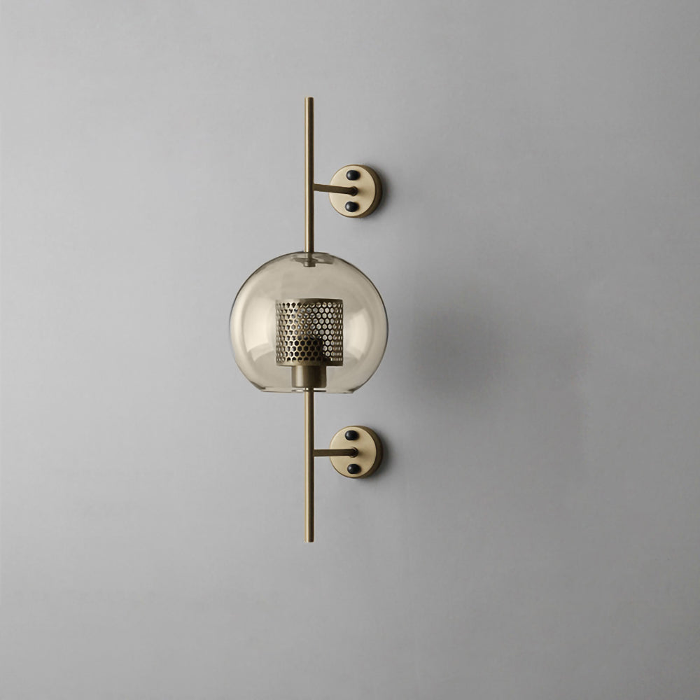 Chiswick Glass Wall Light ? 7.9″ x H 21.6″ / Dia 20cm x H 55cm / Copper plating / Amber Wall lamp