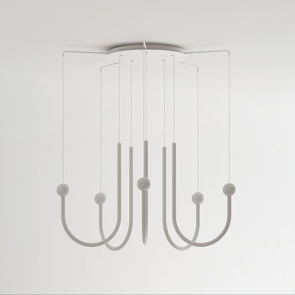 Chord Point Pendant Light ∅ 40.9″ x H 35.4″ / Dia 104cm x H 90cm / White / Warm Light Pendant light