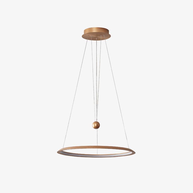 Circular LED Chandelier ∅ 23.6″ x H 59″ / Dia 60cm x H 150cm / Rose gold / Warm Light Chandelier