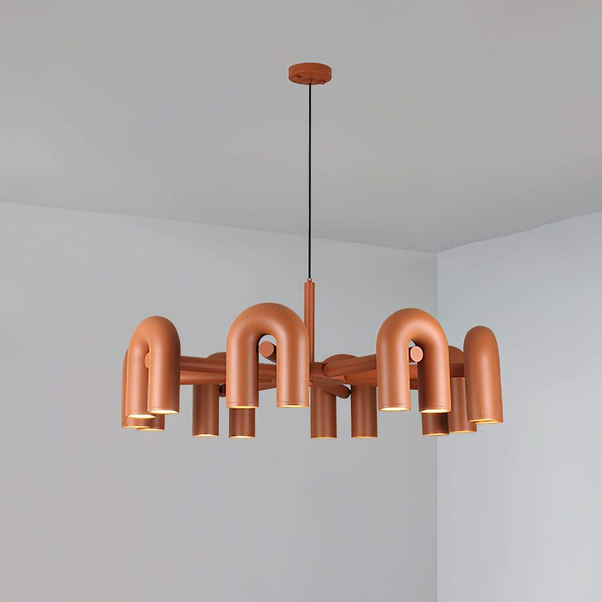 Cirkus Chandelier 8 Heads ? 39.4″ x H 14.8″ / Dia 100cm x H 37.5cm (Power: ~100W) / Orange / Warm White Chandelier