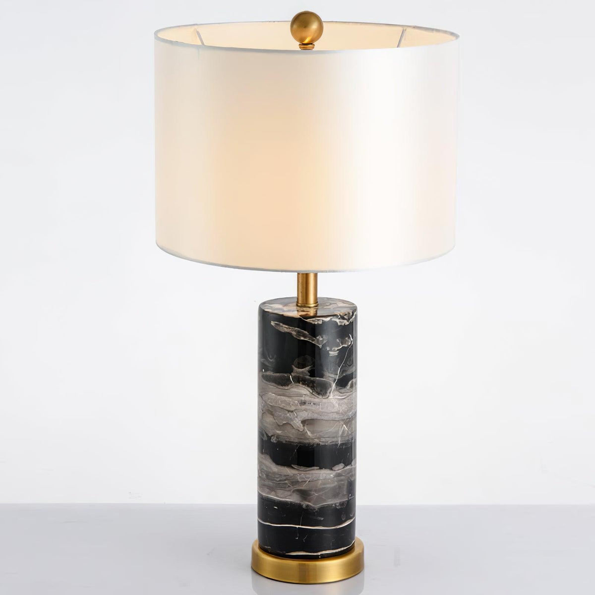 Cliff Table Lamp ∅ 14.9″ x H 25.5″ / Dia 38cm x H 65cm / Gold + Black Marble / US plug Table lamp