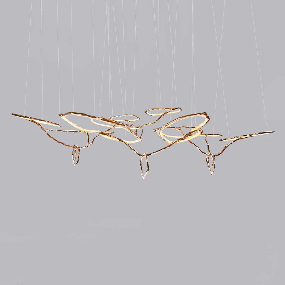 Cloud Rings Series Brass Chandelier ? 87.4″ x W 95.7″ x H 53.9″ / Dia 222cm x W 243cm x H 137cm / Brass & White / Warm