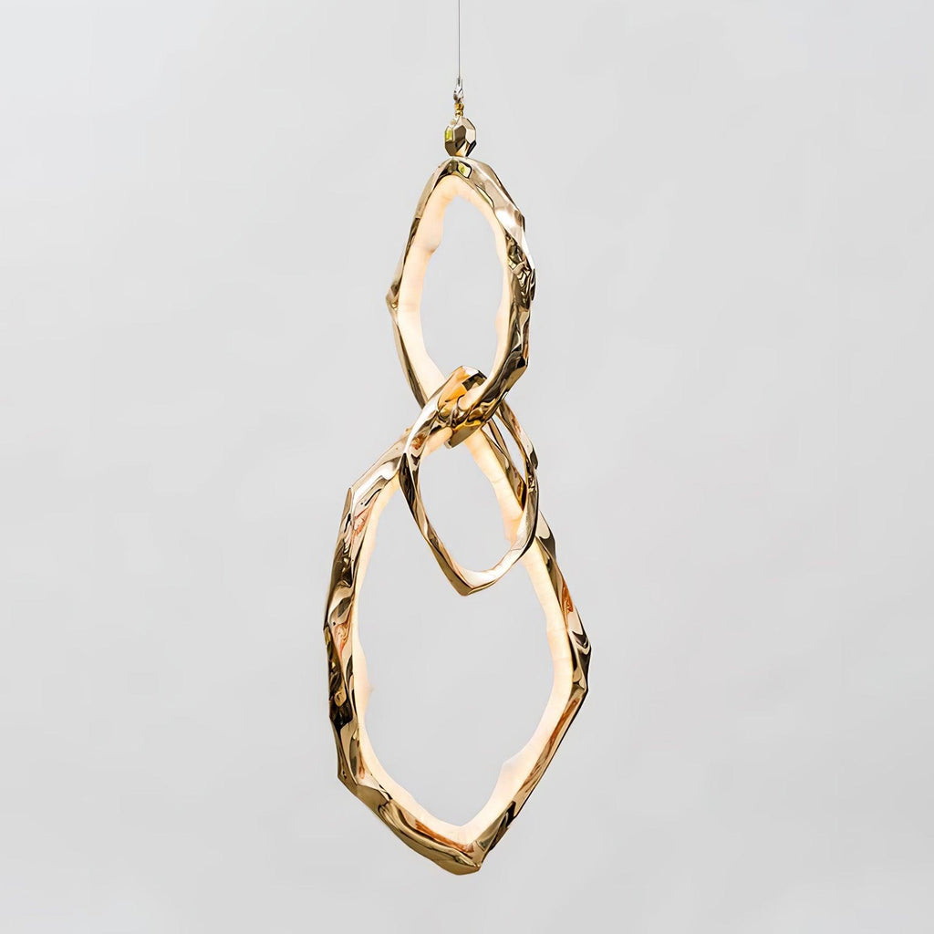 Cloud Rings Series Brass Chandelier ? 13.8″ x W 7.5″ x H 28″ / Dia 35cm x W 19cm x H 71cm / Brass & White / Warm Light