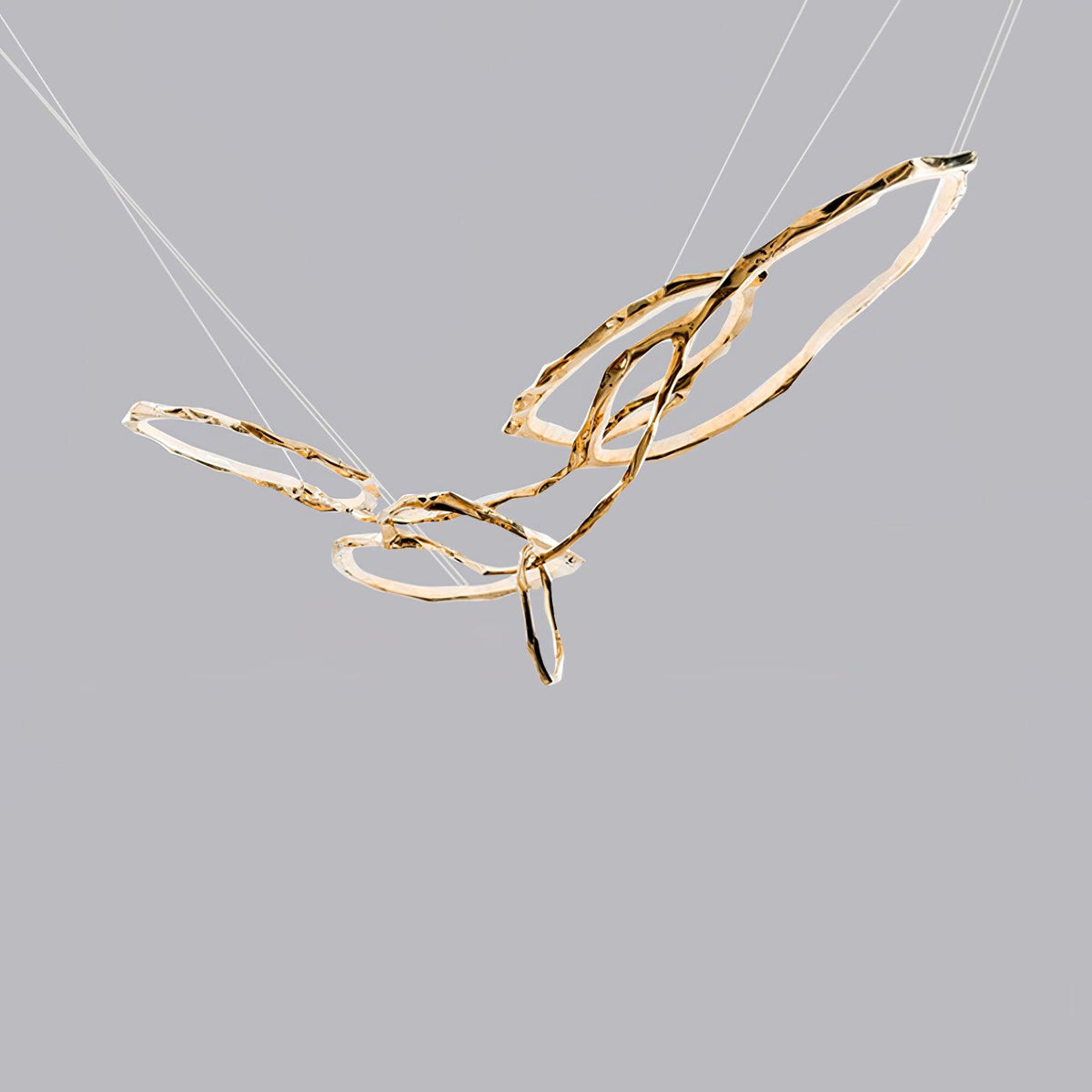Cloud Rings Series Brass Chandelier ? 95.7″ x W 35.8″ x H 35.8″ / Dia 243cm x W 91cm x H 91cm / Brass & White / Warm