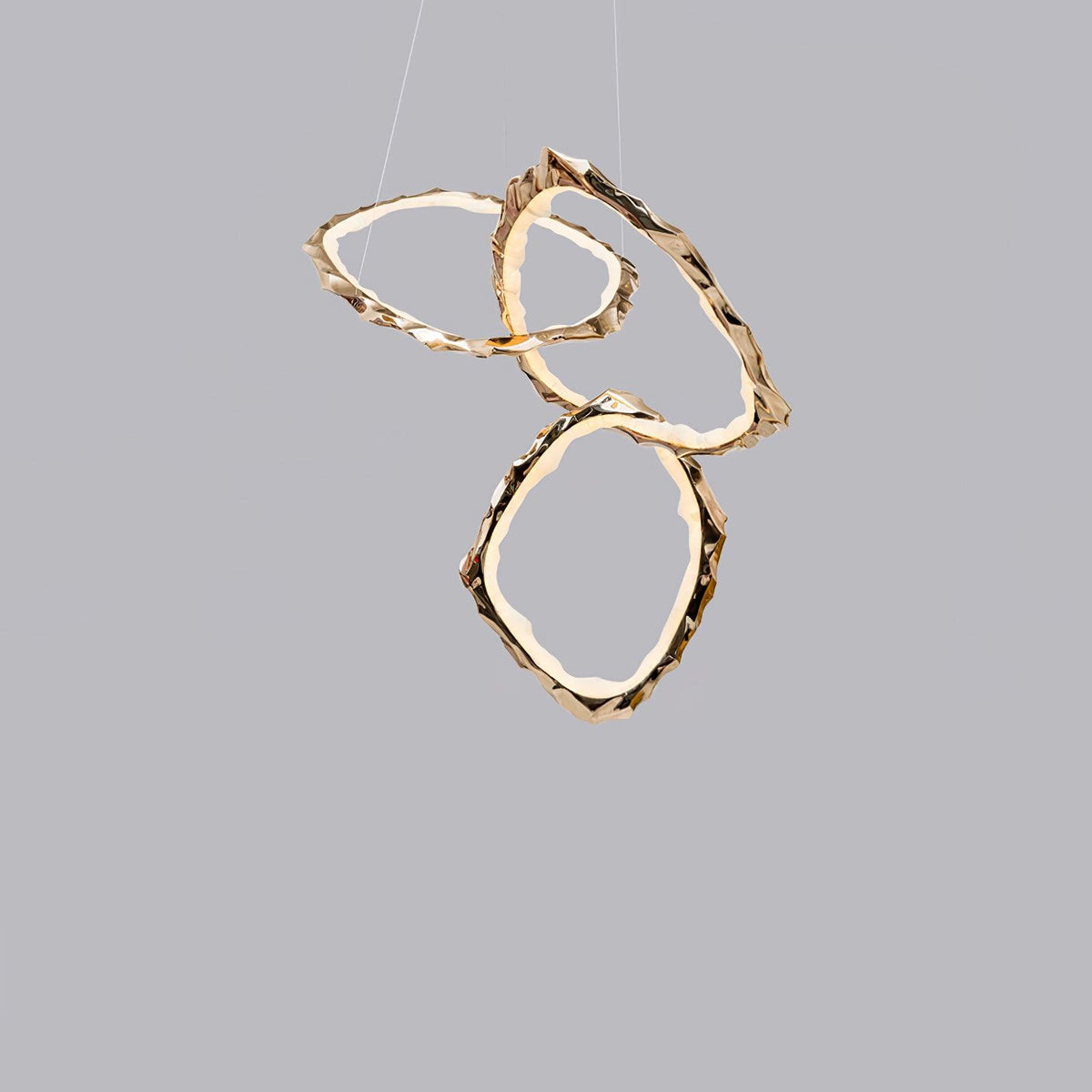 Cloud Rings Series Brass Chandelier ? 59.8″ x W 35.8″ x H 47.6″ / Dia 152cm x W 91cm x H 121cm / Brass & White / Warm