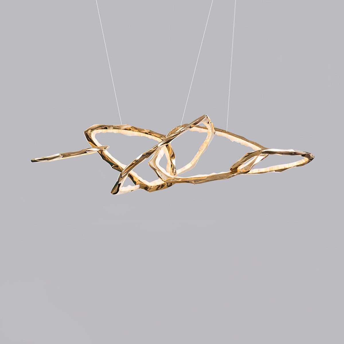 Cloud Rings Series Brass Chandelier ? 86.6″ x W 34.6″ x H 23.6″ / Dia 220cm x W 88cm x H 60cm / Brass & White / Warm