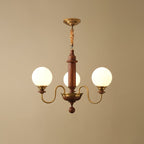 Colonial Grace Chandelier 3 Heads Dia 65cm x H 49cm / ? 25.2″ x H 19.3″ / Walnut Color & Gold Chandelier