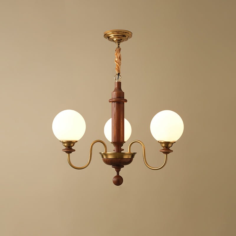 Colonial Grace Chandelier 3 Heads Dia 65cm x H 49cm / ? 25.2″ x H 19.3″ / Walnut Color & Gold Chandelier