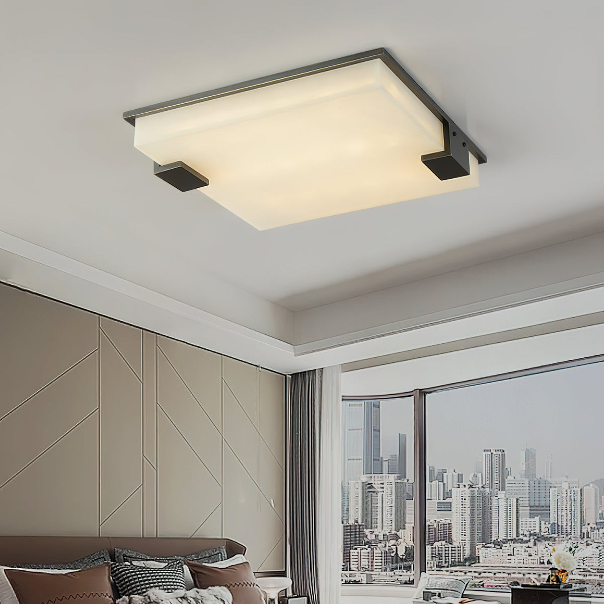 Covet Flush Mount Alabaster Ceiling Light