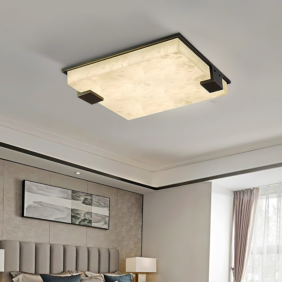 Covet Flush Mount Alabaster Ceiling Light