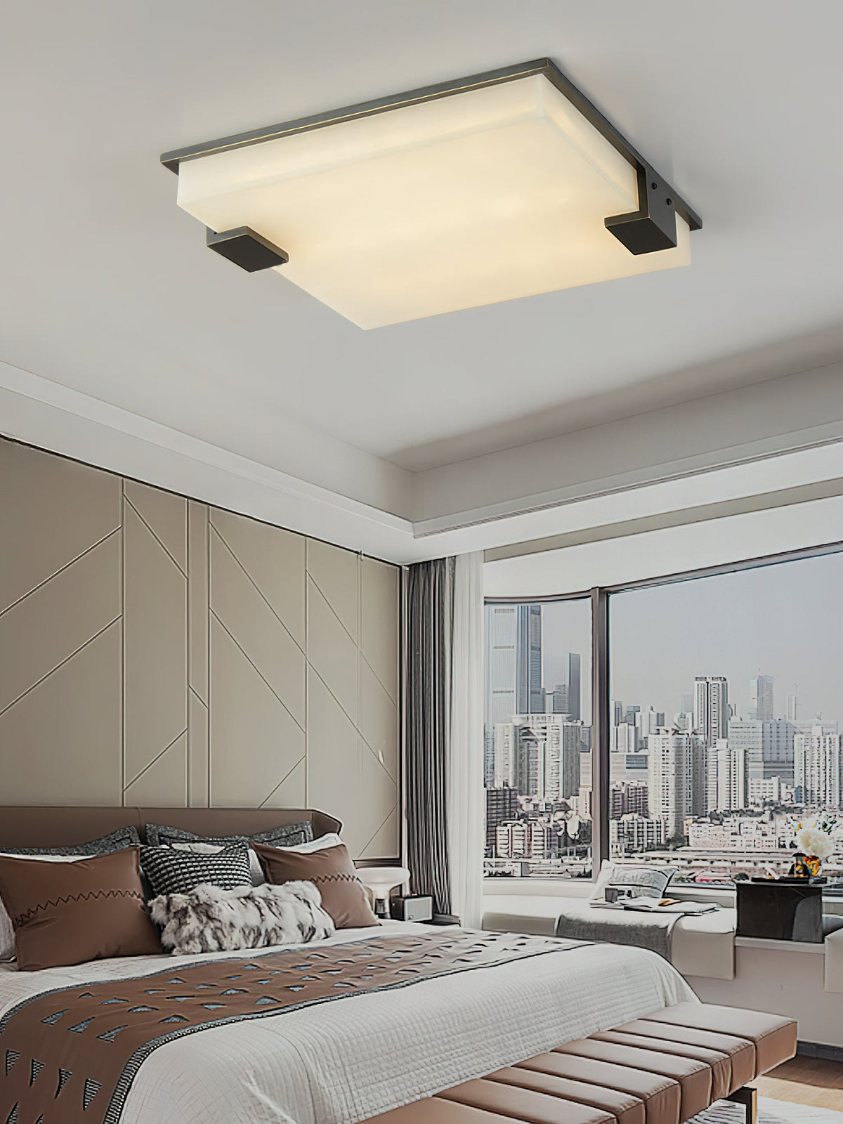 Covet Flush Mount Alabaster Ceiling Light