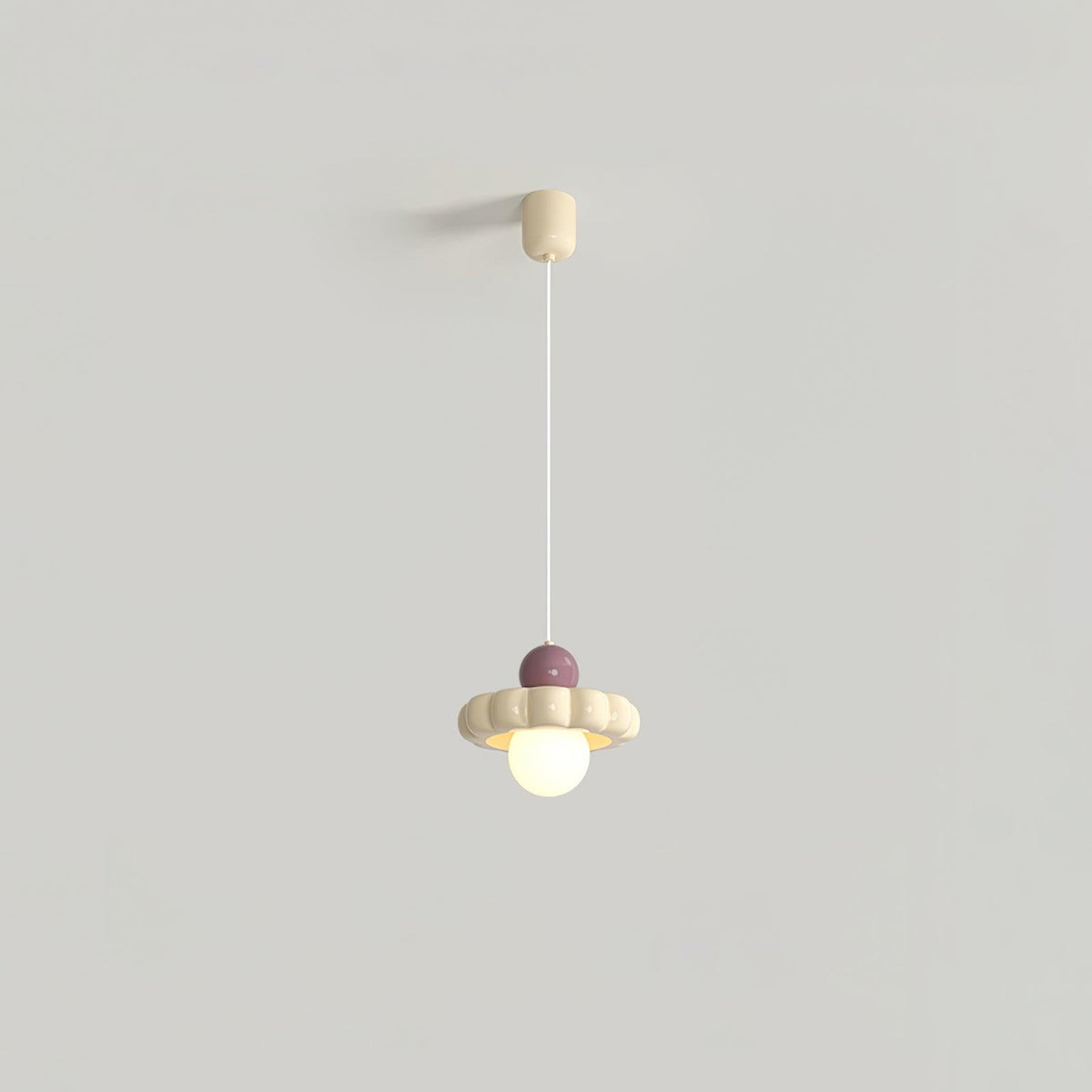 Cream Cloud Pendant Lamp ∅ 7.3″ x H 4.3″ / Dia 18.5cm x H 11cm / Milk coffee + Violet Pendant light