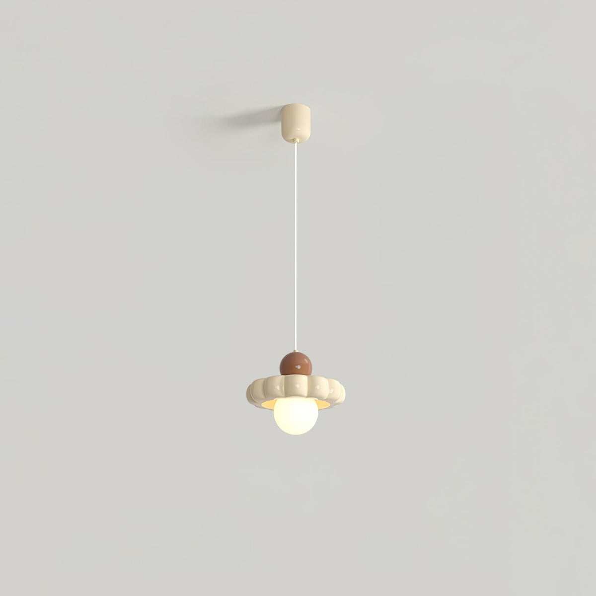 Cream Cloud Pendant Lamp ∅ 7.3″ x H 4.3″ / Dia 18.5cm x H 11cm / Milk coffee + Coffee Pendant light