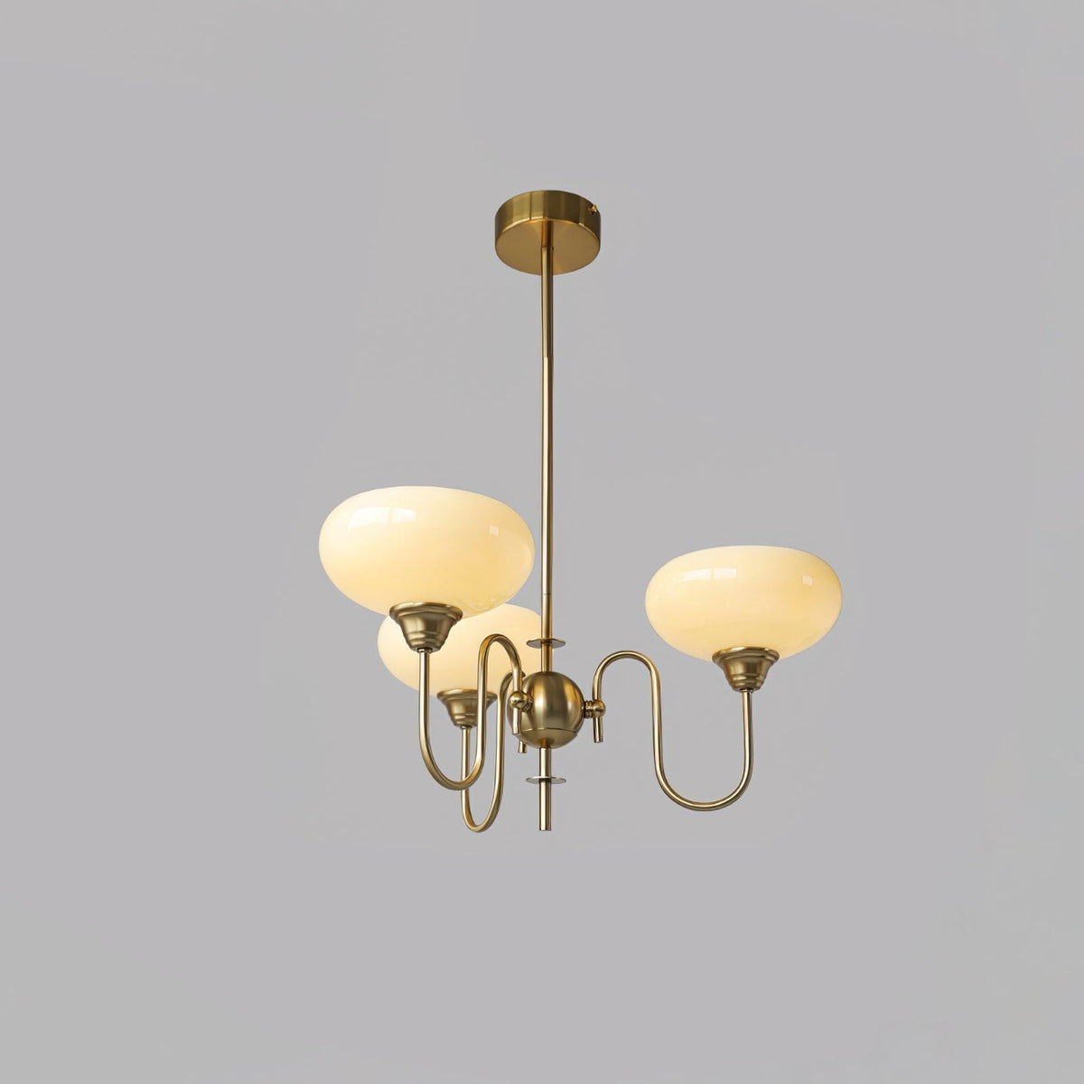 Creamy Persimmon Chandelier 3 Lamps ? 26.8″ x H 18.1″ / Dia 68cm x H 46cm / Gold & Creamy yellow Chandelier