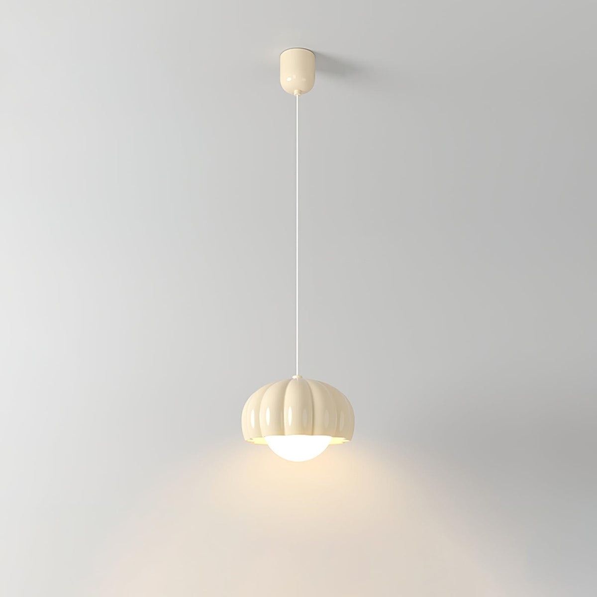 Creamy Pumpkin Pendant Light ∅ 6.7″ x H 3.7″ / Dia 17cm x H 9.5cm / Creamy White Pendant light