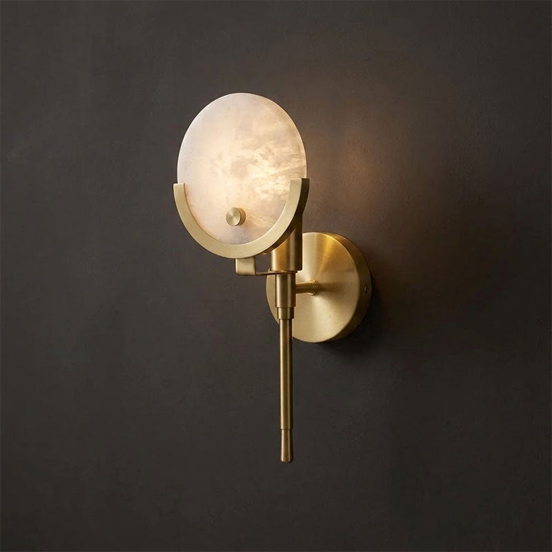 Crescent-Cradle Alabaster Globe Wall Sconce