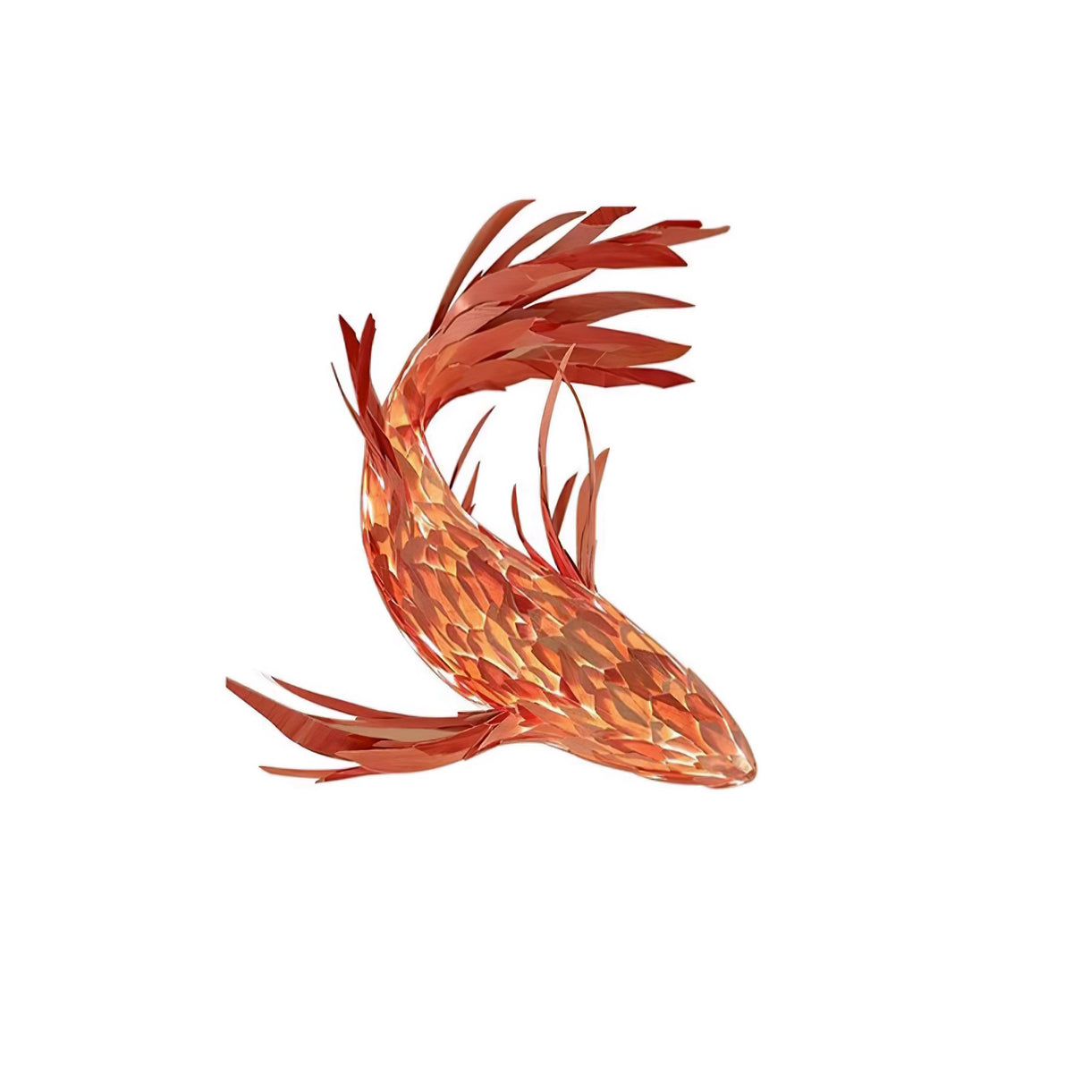 Crimson Swirl Koi Chandelier L 118.1″ / L 300cm / Red / Warm Light Chandelier