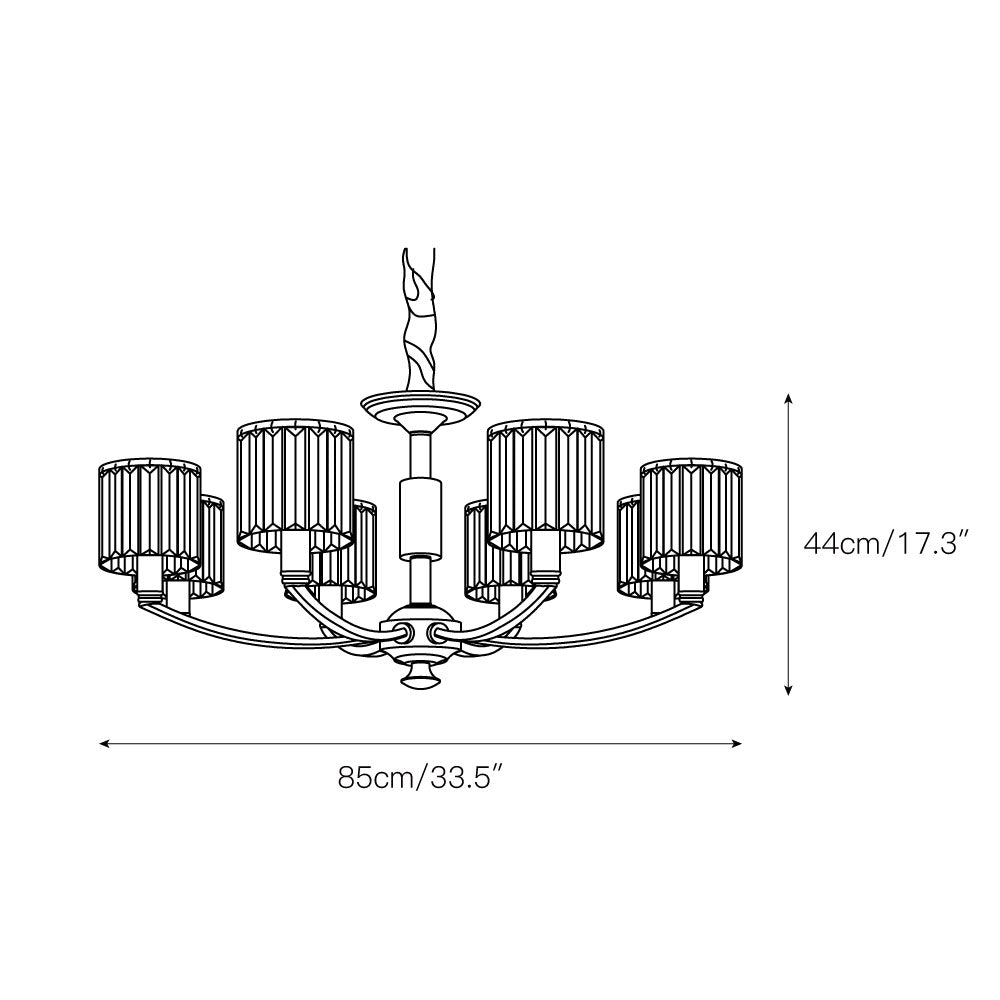 Crystal Column Brass Chandelier