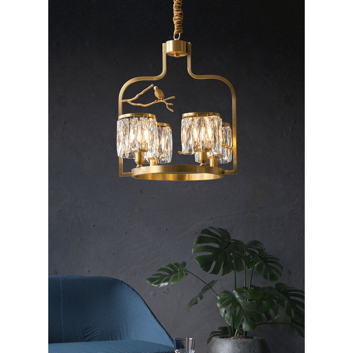 Crystal Bird Chandelier