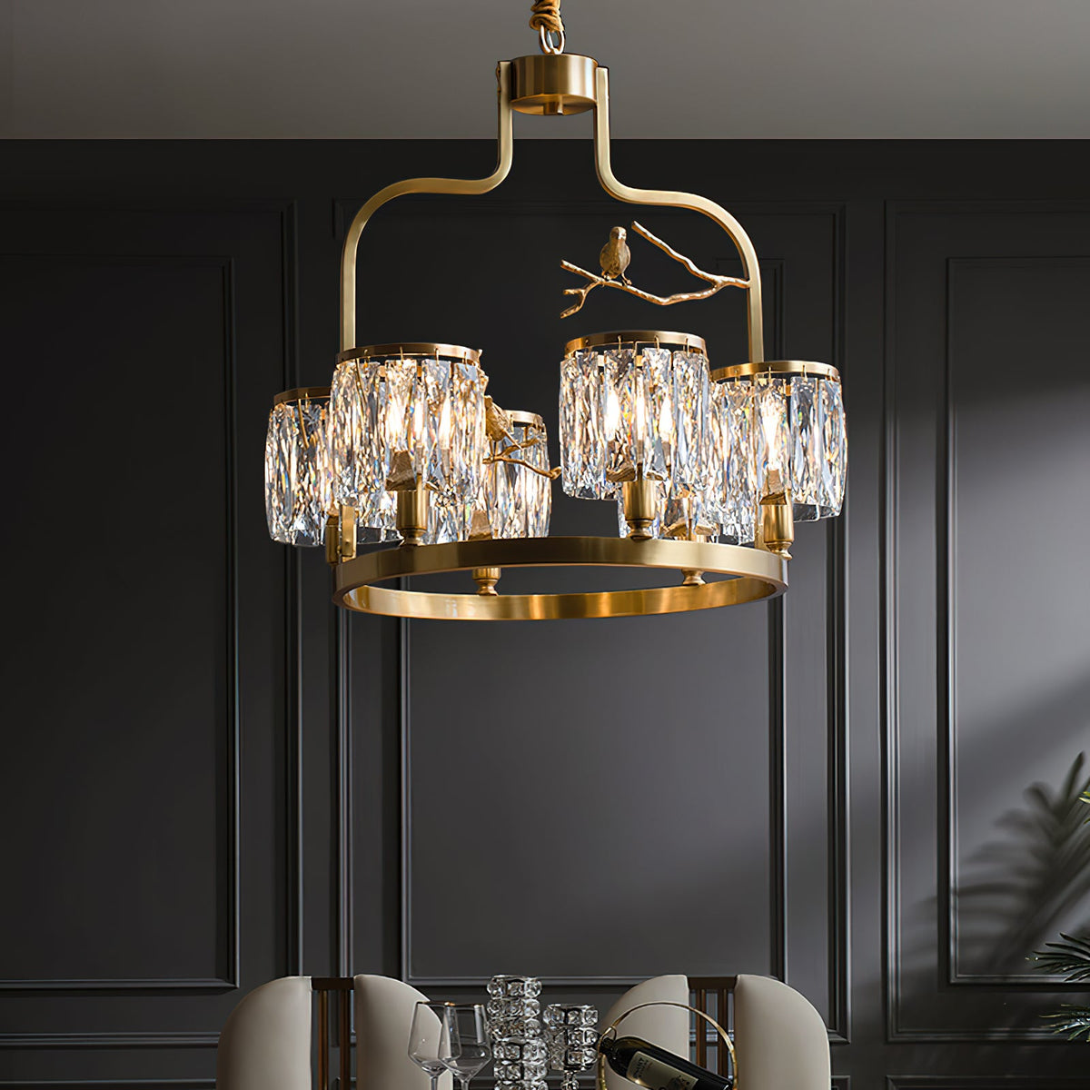 Crystal Bird Chandelier