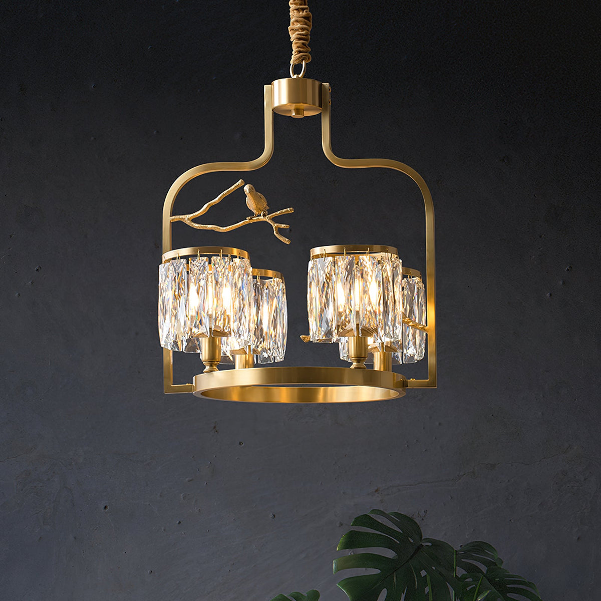 Crystal Bird Chandelier